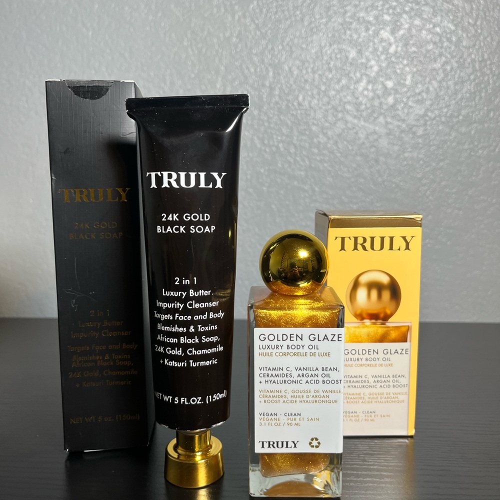BUNDLE! TRULY 24K Gold Black Soap and Golden Glaze Body Oil